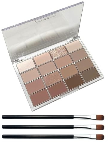 LOZTBUE 16-Pan Palette, Palette di Ombretti, 16 Colori Riccamente Pigmentati per il Trucco di Tutti i Giorni, Formula a Lunga Durata e Facile da Sfumare, Nude Awakening(Tonalità marroni)