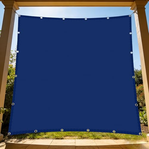 Vela Ombreggiante Rettangolare 6 x 6 m Protezione Dai Raggi UV Impermeabile Tenda a Vela Protezione Occhielli e Corda per Esterno, Giardino e Terrazza, Piscina, Blu Scuro