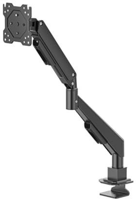 Hama Monitorhalterung, 1 Monitor, 17-35, Gasdruckfeder, vollbeweglich | Monitorarm schwarz, schwenkbar, neigbar, höhenverstellbar, 360° drehbar, ergonomisch arbeiten, Monitorarm m. Kabelmanagement