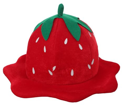 OhMill Funny Fruit & Vegetable Hat Watermelon Orange Aubergine Strawberry Food Plush Costume Hats Party Accessory for Carnival Halloween Easter Decoration Costume for Women Men Adults