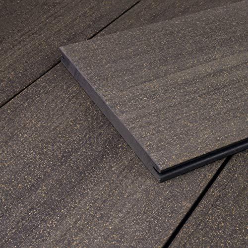 HORI® WPC Terrassendielen Komplettset I Massivdiele Sylt I Robuste & witterungsbeständige Terrassendielen I Inkl. passender Unterkonstruktion & Zubehör I grau I Fläche: 7 m² I Dielenlänge:3,00 m