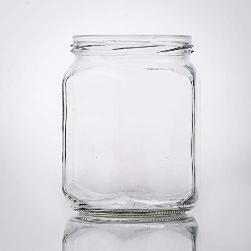 Flaschenbauer- 15x Sechskantgläser 287ml inkl. eines schwarzen Twist-Off Verschluss als Einmachglas, zur Aufbewahrung von Gewürzen oder als Honigglas.