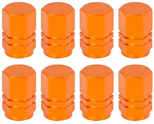 X AUTOHAUX Reifenventilkappen 8 Stücke Für Auto Aluminiumlegierung | 16 X 10 Mm, Innendurchmesser Ca. 7 Mm, Für Motorrad, Fahrrad, Sechseckig, Staubdicht, Rostfrei