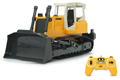 JAMARA Liebherr 405057 Crawler Dozer 1:20 2.4GHz Programmable Functions, Realistic Motor Sound (Can Be Turned Off), Shovel Lift/Lower/Tilt, Scarifier Up/Down (Manual)