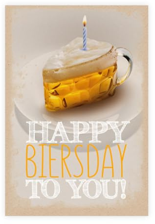 KE - Glückwunsch-Karte zum Geburtstag für Männer, mit Umschlag, DIN B6, Geburtstagskarte Mann Bierliebbahber, Motiv: Happy Biersday