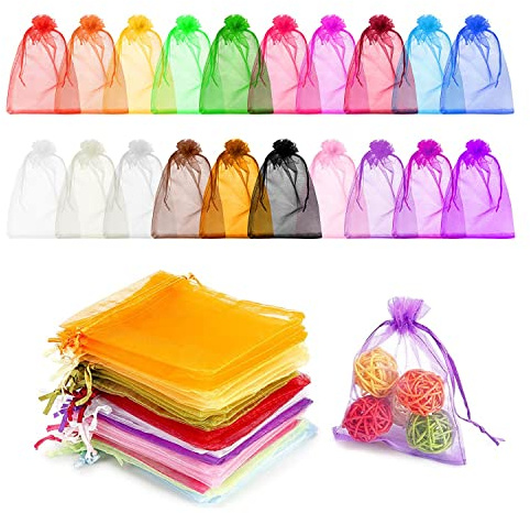 100 Stück Farbe Organzabeutel Organzasäckchen Säckli Organzabeutel Säckchen Geschenkbeutel Säckli Beutel Geschenk Schmuckbeutel Für Festival Party Und Hochzeit Beutel（7x9cm）