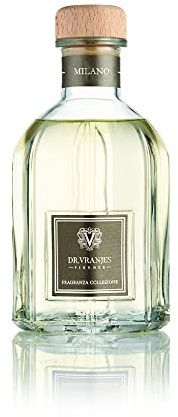 Dr. Vranjes - Milano 500 ml Nachfüller + Doppelback weiße Stäbchen (3 Stück) - Luxus-Raumduft, Made in Italy, Duftpyrammide: Patchouli, Pfeffer, Sandelholz (500 ml Refill)