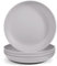 Odoland 19.5cm Lightweight Unbreakable Deep Dinner Plates Ultra-Durable Service Plate Dishwasher & Microwave Safe, BPA Free, for Family Indoor Outdoor Easy to Clean 4pcs Grey