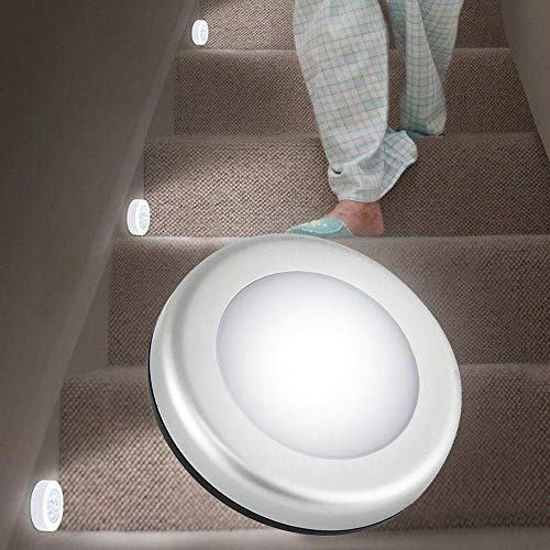 Baceyong Night Light, 6 LED bajo la luz de los muebles, lámpara de pared con sensor de movimiento inalámbrico PIR para jardín, patio, callejón, porche, biblioteca