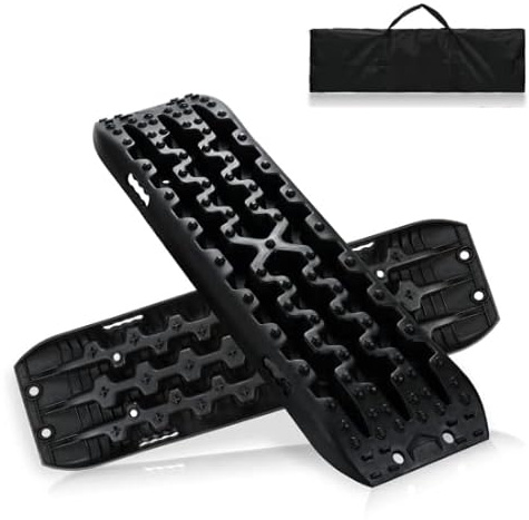 Jopassy Anfahrhilfe Traktionsmatte Offroad,2 Stück Recovery Board Tracks Mats,mit Aufbewahrungstasche,Traktionsplatten Gripmatte Sand Schnee,für PKW LKW