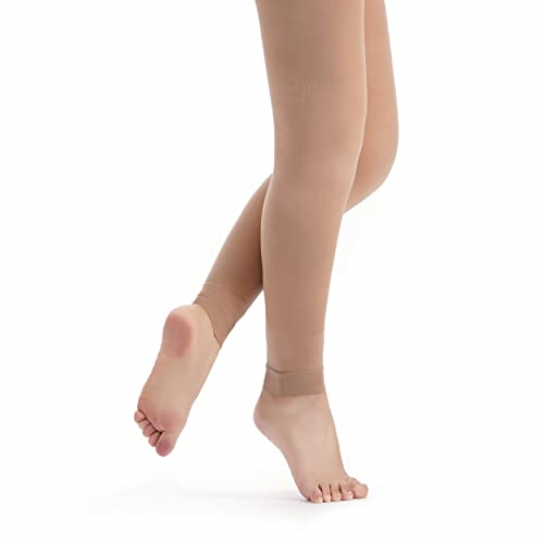 tanzmuster Ballettstrumpfhose Damen - Nina - ohne Fuß - Bronze Größe L - Strumpfhose hautfarben fürs Ballett - Ballettkleidung für Erwachsene
