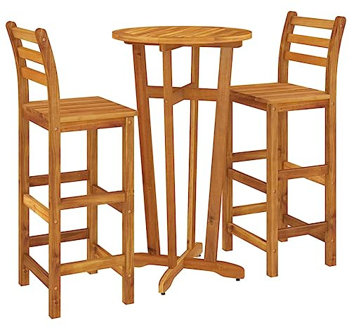 vidaXL 3-TLG. Gartenbar-Set Massivholz Akazie