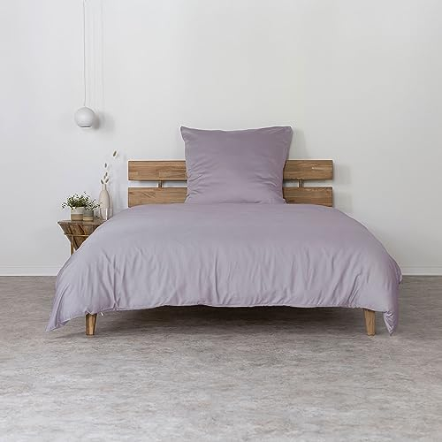 AGA.PIE Bambus Lyocell Bettwäsche-Set 135x200 + 80x80 cm - Flieder, 100% Bio Oeko-Tex 100, für Allergiker, Antibakteriell, Ganzjahres-Bettwäsche, Atmungsaktiv, Geruchshemmend, Besonders sanft