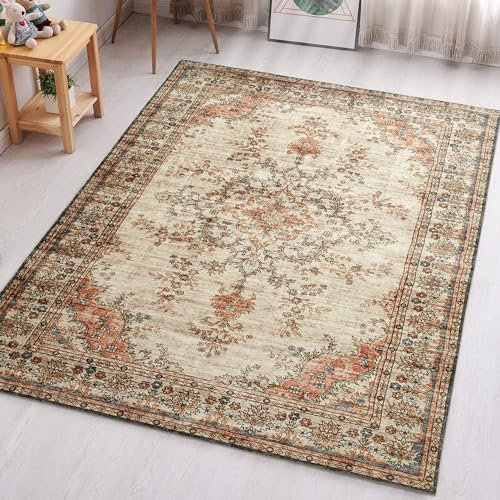 Aspire Homeware Rugs for Bedroom Living Room - Traditional Area Rugs 60x110 cm Timeless Cashmere Style Soft Short Pile Vintage Rug - Carpet for Dining Room Easy To Clean