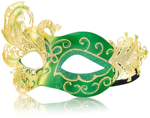 MYSEUNI 2024 Neue Maskerade Maske für Frauen Pfau - Schmetterling Metall Venezianische Maske für Fasching, Kostümparty, Karneval