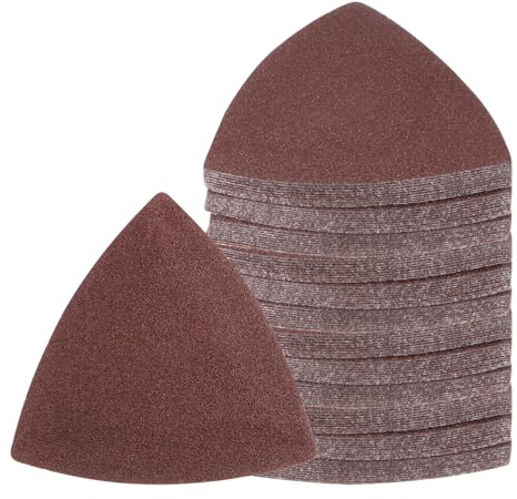 Kozelo 120Pcs Papier de Verre pour Ponceuse à Souris - [120 Grains, 3-1/8] Feuilles de Ponçage Triangulaires à Boucle et Crochet Assortis | Papier de Verre à L'Oxyde d'Aluminium