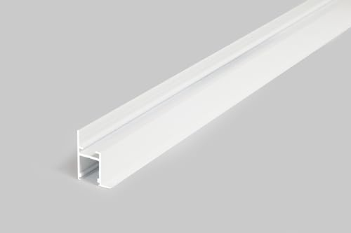 ledomec 2m Schattenfuge LED Profil Silber Frame-14 inkl. Abdeckung für Led Streifen bis 14mm (2m Silber Abdeckung Klick Matt)