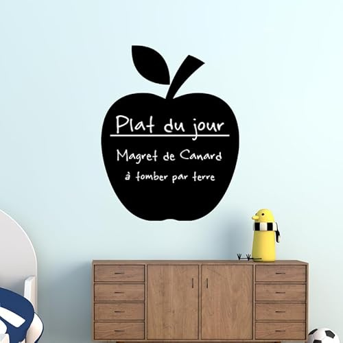 Ambiance Sticker Ardoise Tableau Noir - Stickers Muraux Adhésif Effaçable - Design Pomme - H20 x L15 cm