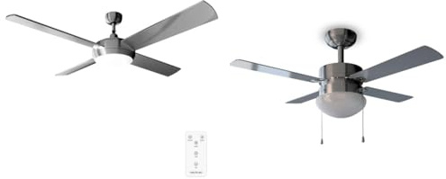 Cecotec Ventilador de Techo con Mando a Distancia, Temporizador y Luz LED EnergySilence Aero 570. & Ventilador de Techo con Luz EnergySilence Aero 450. 50 W, Bajo consumo, 106 cm de Diámetro