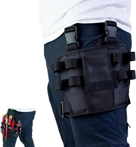 Ceinture Porte Outil,Cintura Porta attrezzi da Lavoro,Sac à Outils de réparation Autour de Votre Jambe, Sac à Outils pour Jambe, Pochette à Outils d'électricien, Pochette à Outils Portable