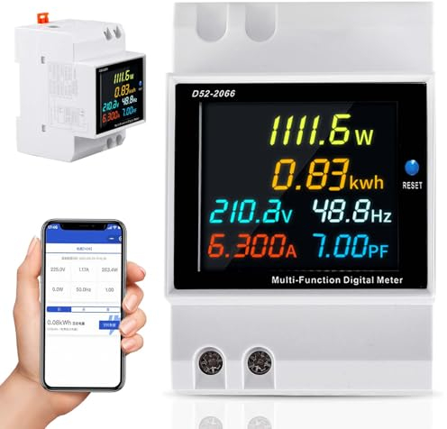 Contatore Di Energia Monofase, Contatore Energia Elettrica, Misuratore Di Energia Digitale, AC40-300V 100A 6In 1Misuratore Elettrico Digitale, LCD Contatore Di Corrente Digitale, Contatore Di Digitale
