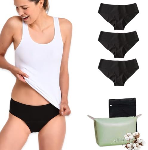 Lolita® Menstruations-Slip für mittleren bis starken Fluss - Ultra absorbierend - Bequem und wiederverwendbar - Ideal für Starke Perioden - Damen Periodenunterwäsche - Umweltfreundliche Alternative