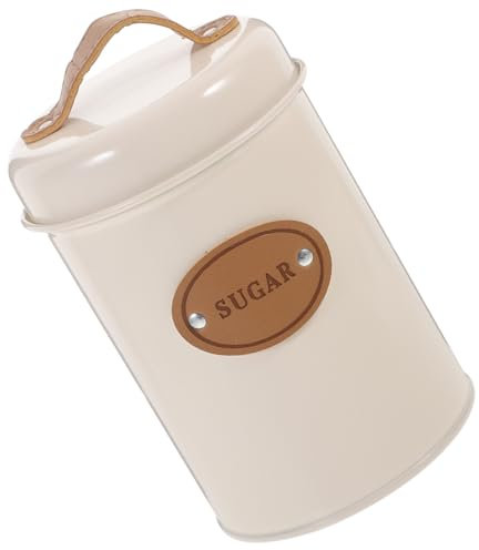 SHOWERORO Metal Sugar Canister Lid Coffee Jar Airtight Sugar Pot Lid and Spoon Tea Dispenser