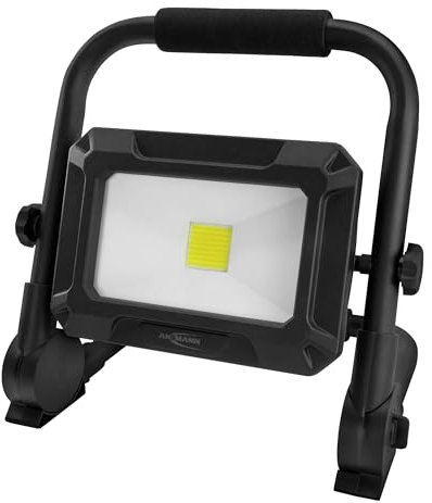 ANSMANN LED Work Light, Compatible with 18 V Battery Packs, Includes Adapter Plates for Bosch, Makita, Milwaukee/Dewalt, 3000 Lumens Robust Construction Spotlight for Workshop, Construction Site 30