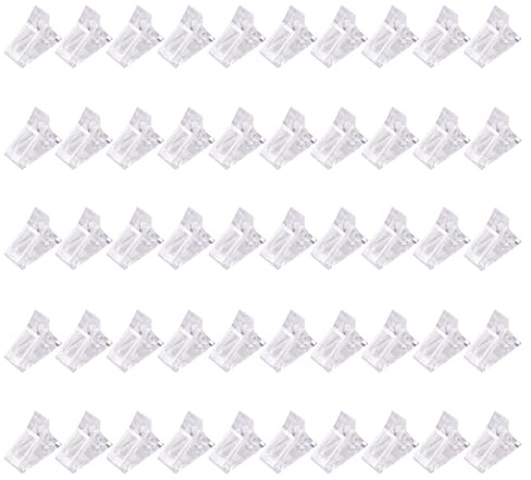 50 Pinces À Ongles Transparentes En Plastique, Clips Auxiliaires De Manucure, Support D'Extension De Nail Art, Accessoires De Manucure