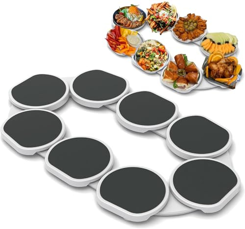 Lazy Susan Esstisch Drehbarer Drehtelle,Servierplatte Drehbar, Tisch Rondell Für Essen, 360° Drehbar, Multifunktionales, Wiederverwendbares, Tragbares, Rotierendes Lebensmittel Organizer Tablett