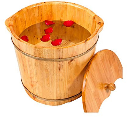 Saunakübel aus Holz für Spa und Massage - Handgefertigtes Fußbadewanne zum Entspannen und Einweichen - Ideal für Heimtherapie und Selbstpflege