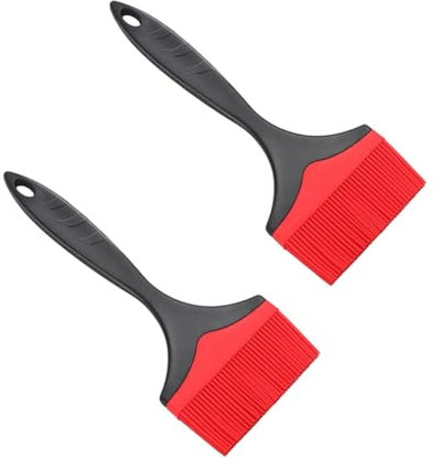 Wjelet Lot de 2 pinceaux à pâtisserie extra larges en silicone de 10 cm résistants à la chaleur pour grillades et pâtisseries - Grand pinceau pour barbecue et barbecue