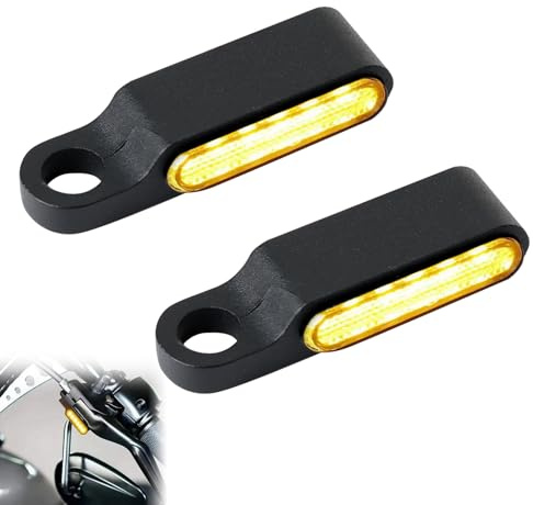 Frecce LED Moto 2 Pezzi – 6 LED Indicatore Moto Universali 12V, Lega di Alluminio, IP67 Impermeabile, Design Compact con Fissaggio M8 per Motos/Scooters