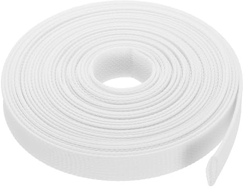 sourcing map Expandable Sleeving, 25ft 3/4 Cable Sleeve, White | PET Management Cord Organizer for Wrap Protect Cable