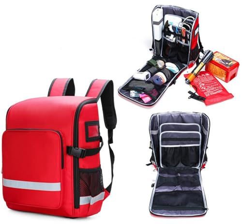 Zaino Di Pronto Soccorso, Zaino Medico, Zaino Da Trauma Di Sopravvivenza Di Emergenza, Borsa Da Trauma Per Primo Soccorritore Multi-Tasca Impermeabile Per Paramedici, Operatori Sanitari E