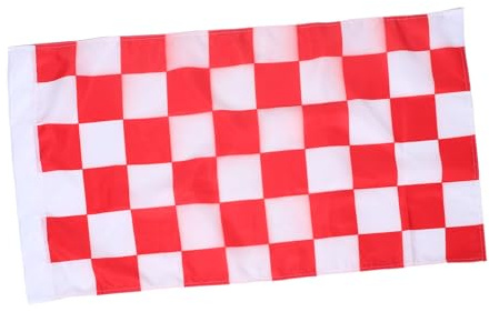 GALPADA Drapeaux à Rouge et Blanc Polyester Bannière de Course Résistante Aux Intempéries pour Garage Jardin Patio et Événements de Course Automobile