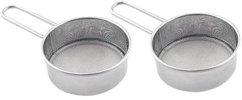 GALPADA 2 pezzi Setaccio Farina in Acciaio con Manico Ergonomico Setaccio per Zucchero a Velo e Spezie Utensile da Cucina per Panificazione e Uso Domestico Resistente e Facile da Pulire