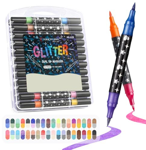 Acrylstifte Wasserfest, 12/24/36/48 Pack Dual Tip Glitter Marker Pen, 3d Stift Und Acrylfarben für Rock Painting, Glas, Leinwand, Keramik, Stoff, DIY Crafts, Weihnachtsstrumpf Stuffers (36Pcs)