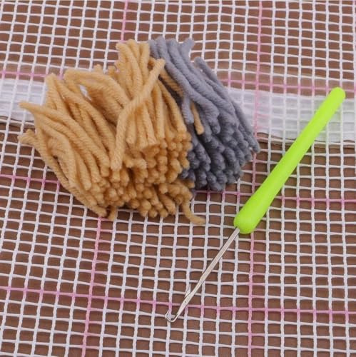 Knüpfkissen Set Zum Selber Knüpfen Für Erwachsene Und Anfänger,Blumen Diy Kissenbezug Mit Knüpfhaken-Set Latch Hook Cushion Kit,Kreatives Basteln Ideal Für Home Decor 43X43Cm