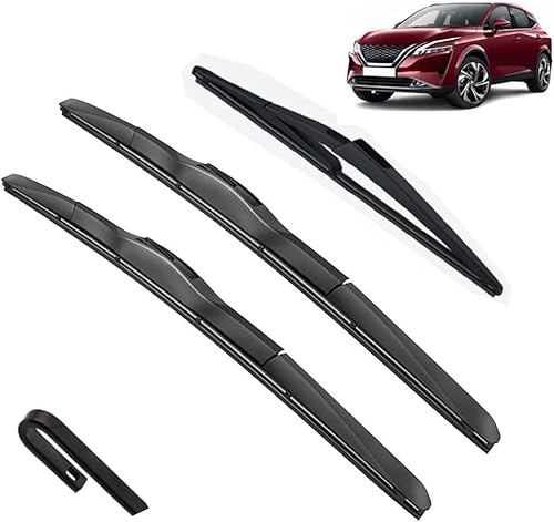 Window Wiper Blade Set for Nissan Qashqai J12 2021-2024 26+17+12in， Automotive Front Rear Windshield Windscreen Car Wiper Arm All-Weather Performance