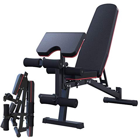 Hantelbänk, Justerbara bänkar, hantelpall, multifunktionell bänkpresspall, hopfällbar fitnessstol, sit-up-bräda, kick-out fitness