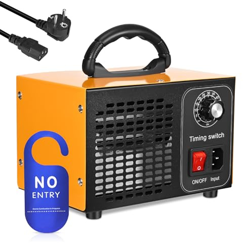 Generador de ozono 60000 mg/h, purificador de aire con ozono para 400 m², con temporizador de 60 minutos, purificador de aire O3, purificador de aire con ozono para automóviles, para purificar
