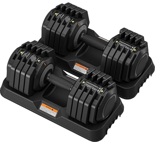 Dripex Hanteln Set, 11kg/24,5kg/41kg Verstellbar Kurzhanteln aus Stahl mit Anti-Rutsch Griff 2-24.5kg mit 5 Gewichtsstufen oder 10 Gewichtsstufen, Schnellen Wechsel