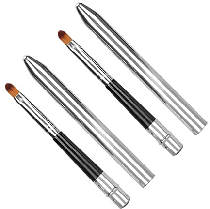 Oreilet Läppborste Liten Förlängd Lättrengörande Läppstiftsborste, för Daglig Makeup Professionell Skönhetssalong, 2 St Aluminiummaterial