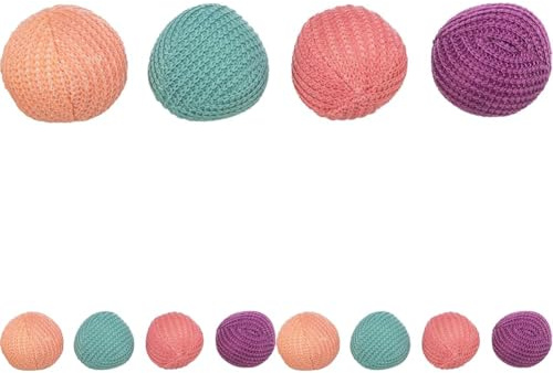 TRIXIE Set Strickbälle mit Katzenminze - 2 Stück - Regen die Katze zum Spielen an - ø 4,5 cm - Diverse Farben - zufällige Auswahl (Packung mit 3)