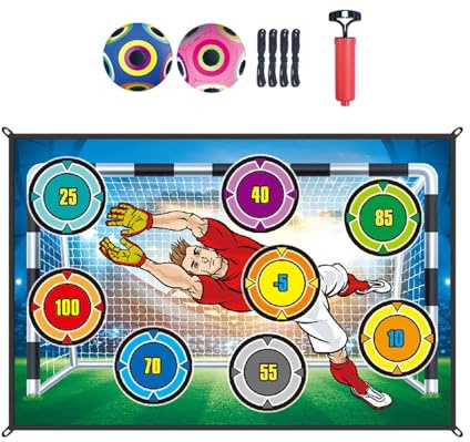 Yunmeryker Set da Gioco di 2 Pezzi: Gioco di Allenamento al Lancio della Palla, Tappeto Bersaglio, Pallone da Pompa Manuale E Corde di Fissa, Style a