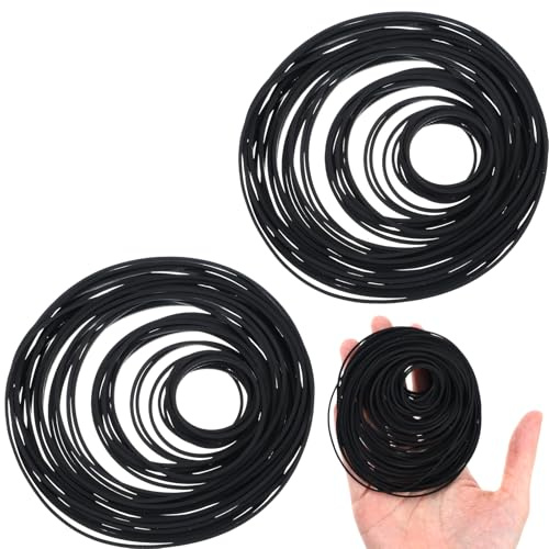 Oruola 150pcs Cassette Belts,Black Rubber Cassette Player Belts,1mm Width