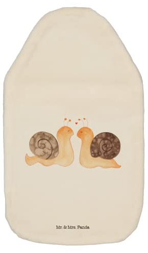 Mr. & Mrs. Panda Wärmflasche Schnecken Liebe - Geschenk, Paar, Wärmflaschenbezug, Kleine Wärmflasche, Freund, Bettflasche, Jahrestag, Wärmekissen,