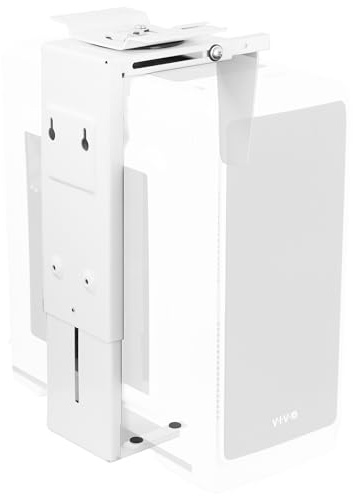VIVO MOUNT-PC01W Verstellbare Untertisch- und Wandhalterung für PC mit 3,5 - 7,8 Zoll Breite, Computergehäuse CPU-Halterung mit Drehgelenk und sicherer Verriegelung, Weiß, MOUNT-PC01W | 8,9–19,8 cm breite, verstellbare Computerhalterung, CPU-Gehäuse, Maschinenhalter, Ständer, drehbar und sichere Verriegelung