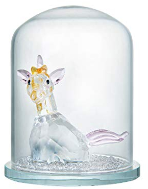 LONGWIN Crystal Unicorn Figurines and Rhinestones in a Glass Dome Home Decorative Ornaments Collectible